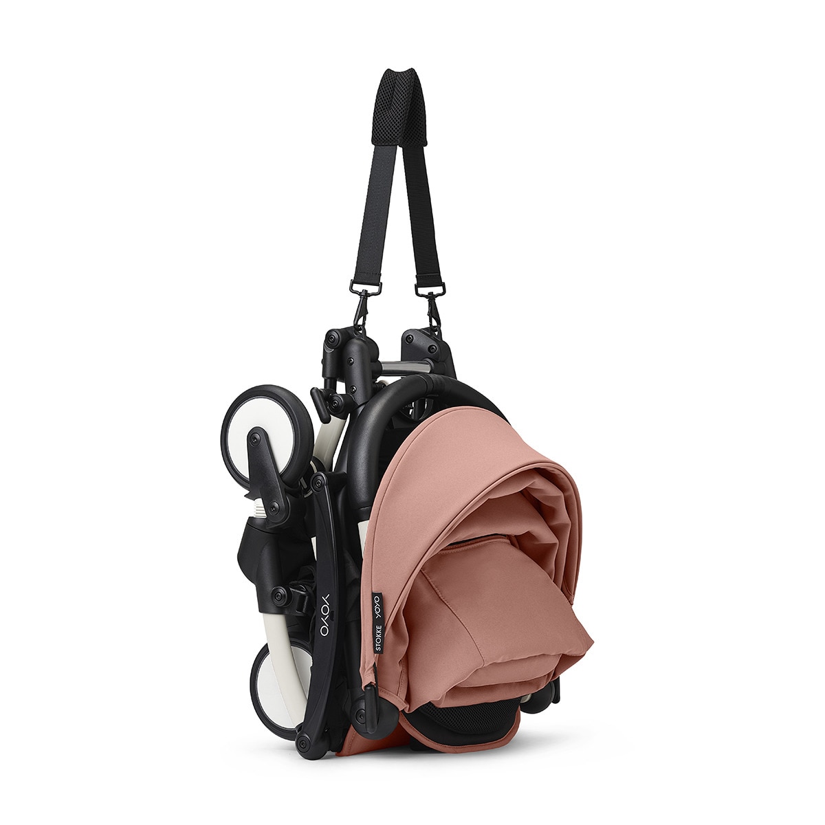 Carrinho de passeio Stokke® YOYO³ com chassis branco e pack de 6+ cores Gengibre Rosa-5