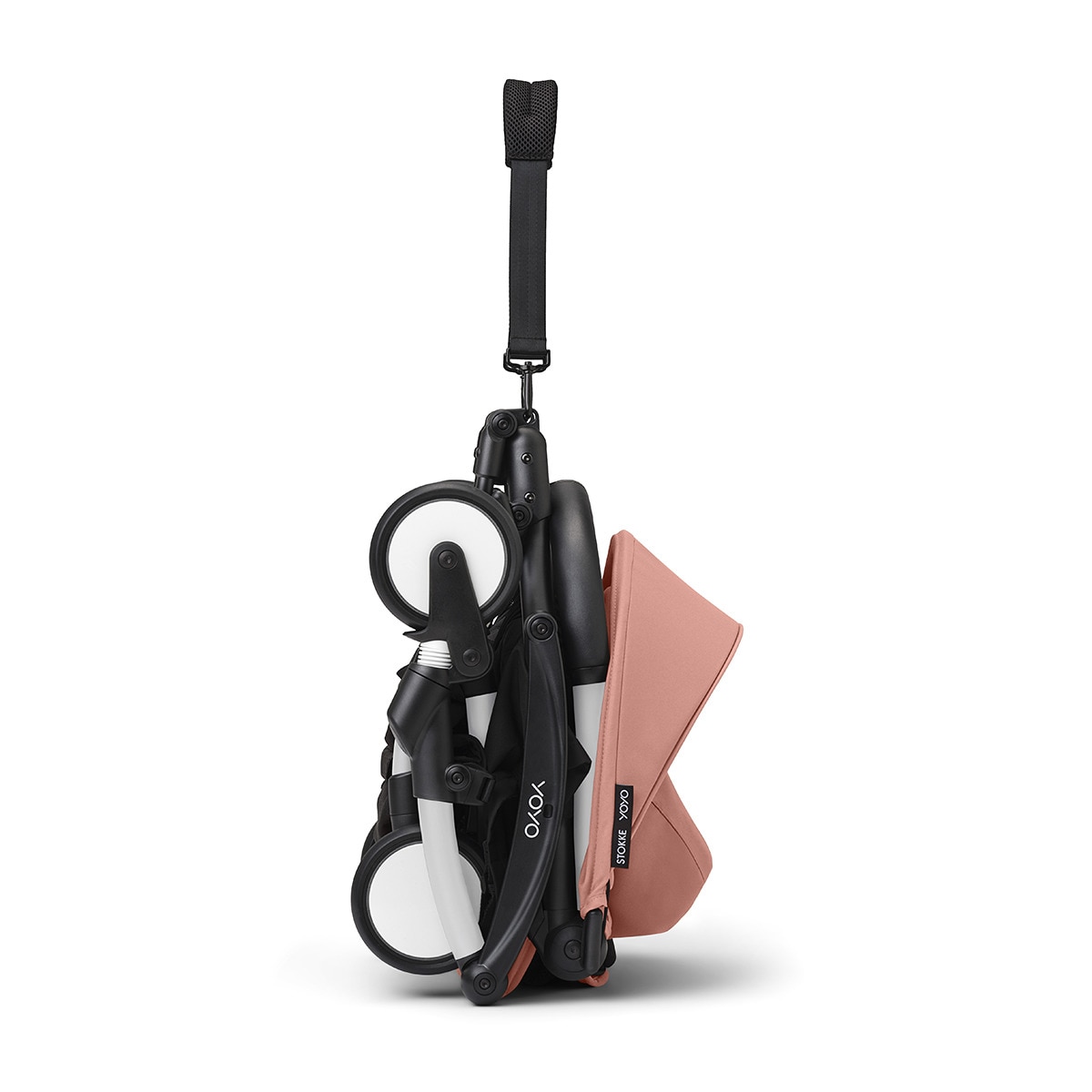 Carrinho de passeio Stokke® YOYO³ com chassis branco e pack de 6+ cores Gengibre Rosa-4