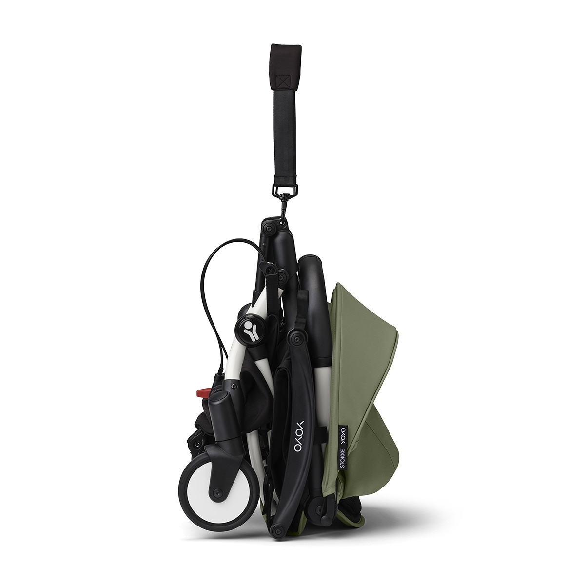 Silla de Paseo Stokke® YOYO³ con Chasis Blanco y 6+ color pack Verde Oliva Verde-4