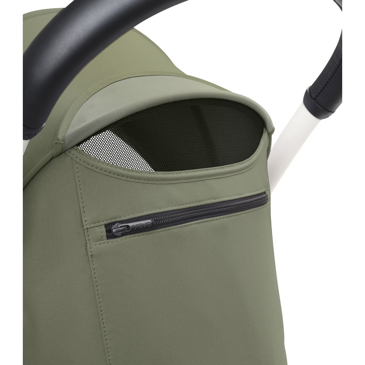 Silla de Paseo Stokke® YOYO³ con Chasis Blanco y 6+ color pack Verde Oliva Verde-3