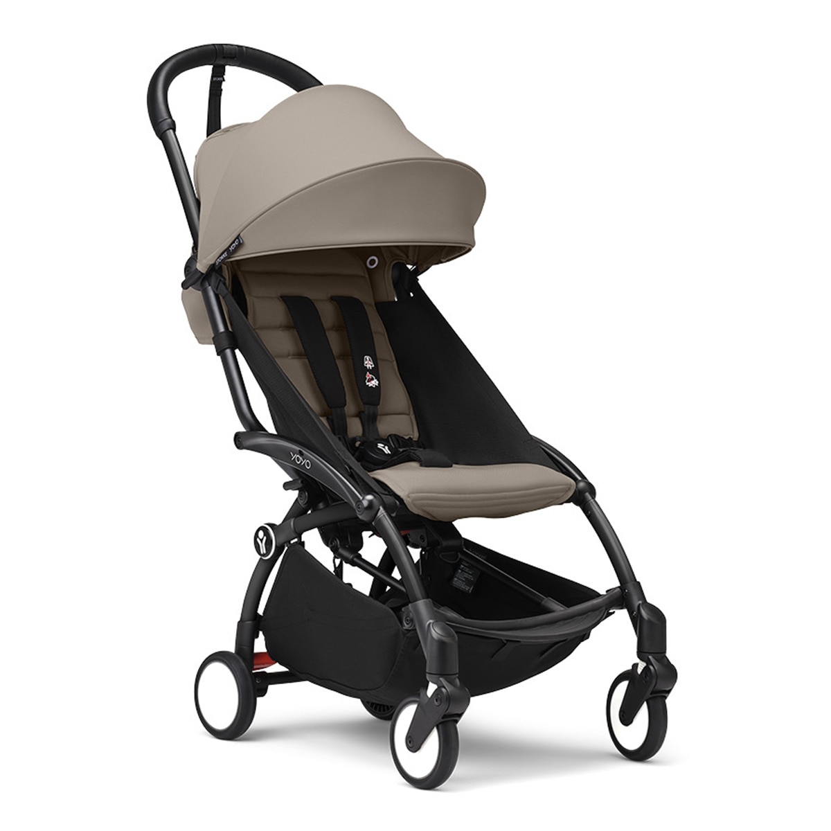 Imagem 0 de Carrinho de passeio Stokke® YOYO³ com chassis preto e pack de 6+ cores Taupe