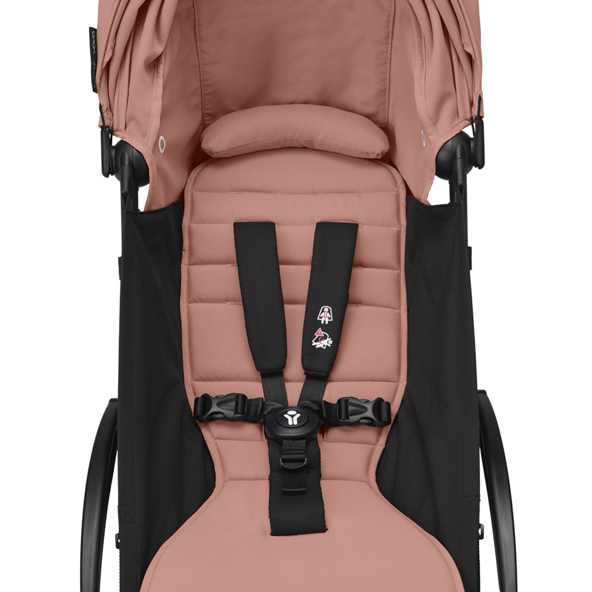 Carrinho de passeio Stokke® YOYO³ com chassis preto e pack de 6+ cores Gengibre Rosa-4