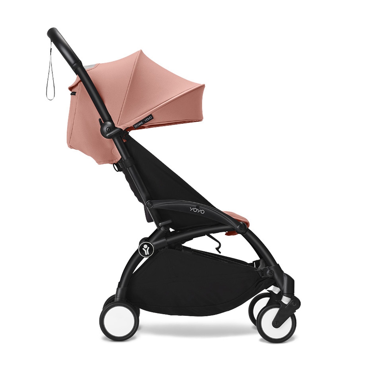 Carrinho de passeio Stokke® YOYO³ com chassis preto e pack de 6+ cores Gengibre Rosa-2