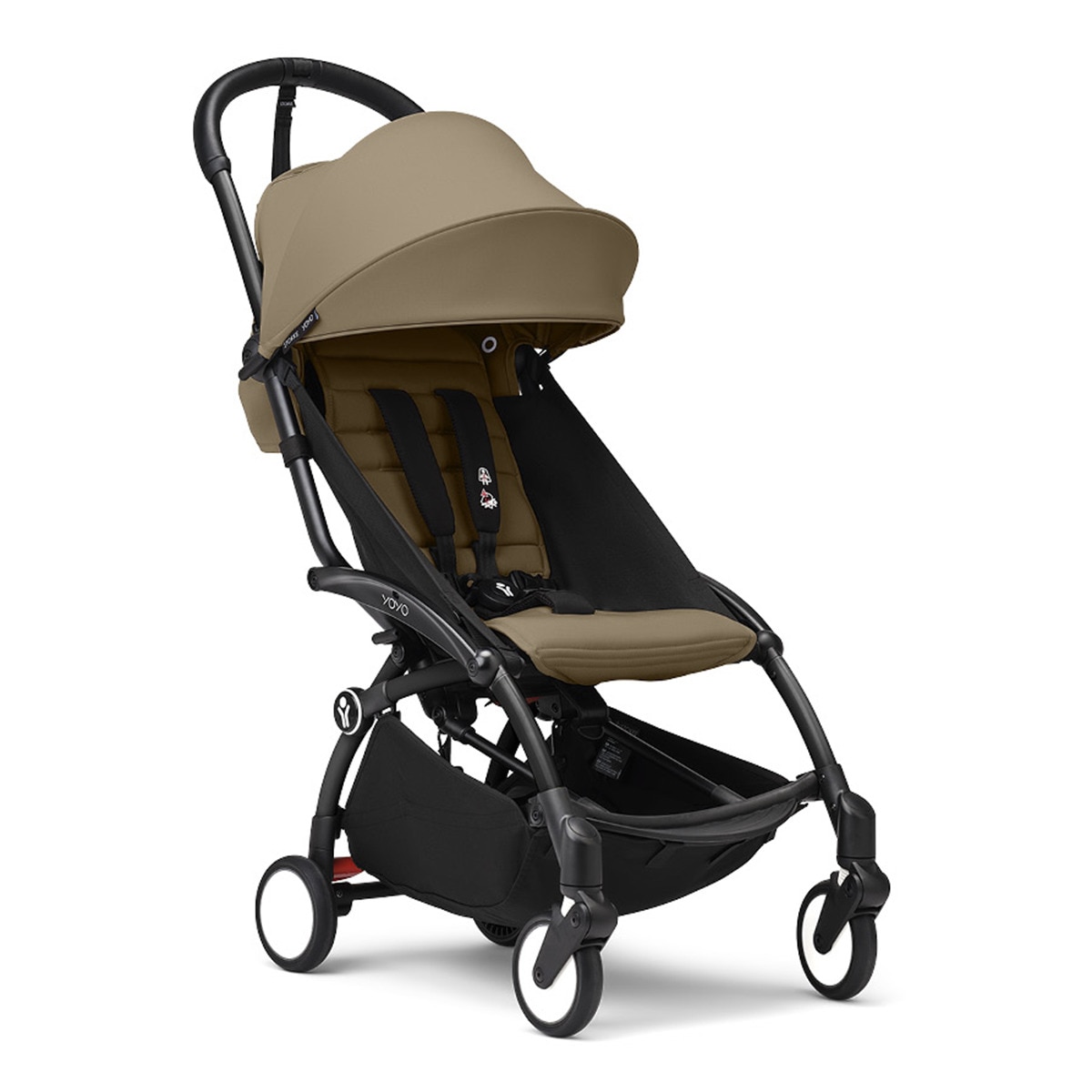 Imagem 0 de Carrinho de passeio Stokke® YOYO³ com chassis preto e pack de 6+ cores Toffee