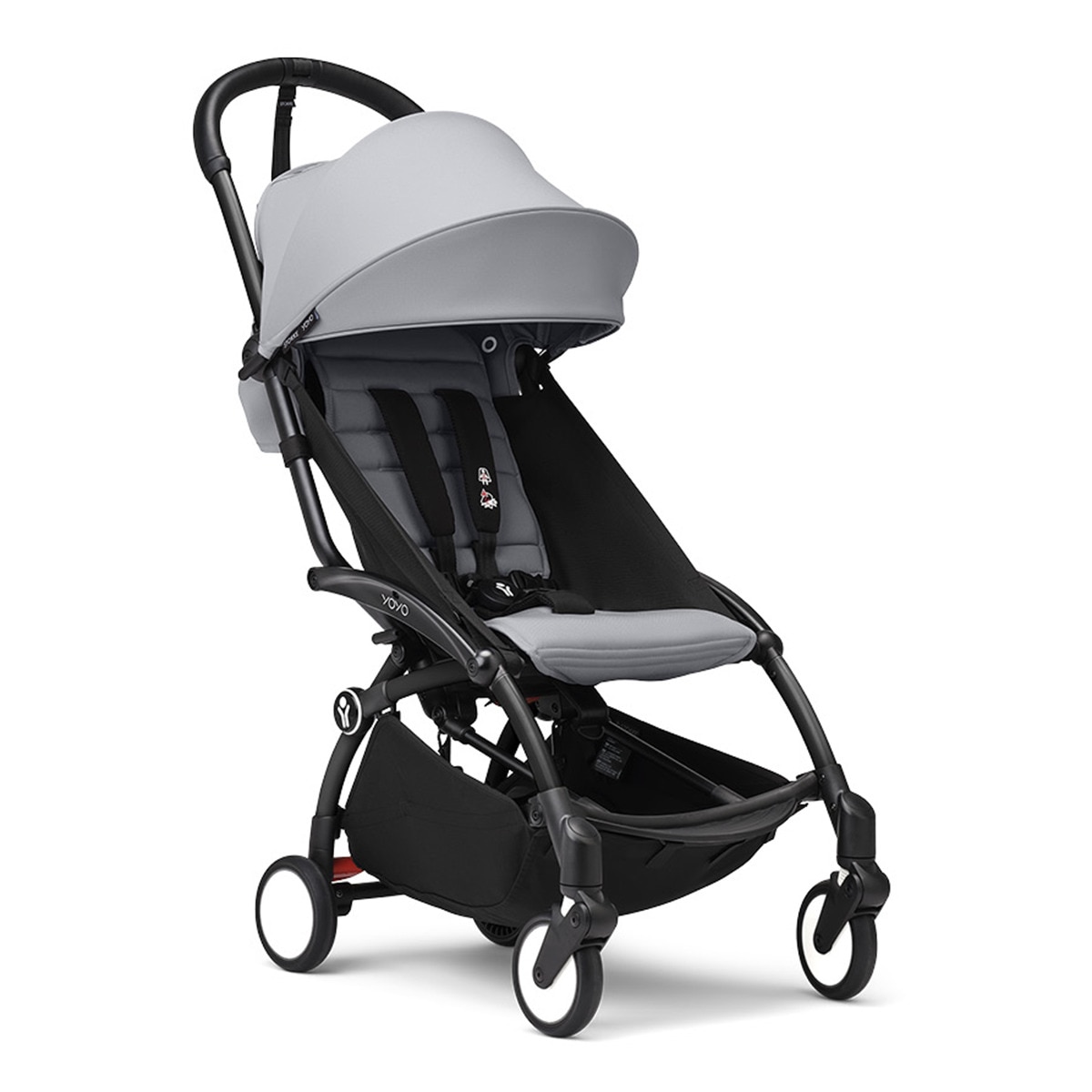Silla de Paseo Stokke® YOYO³ con Chasis Negro y 6+ color pack Stone Gris-1