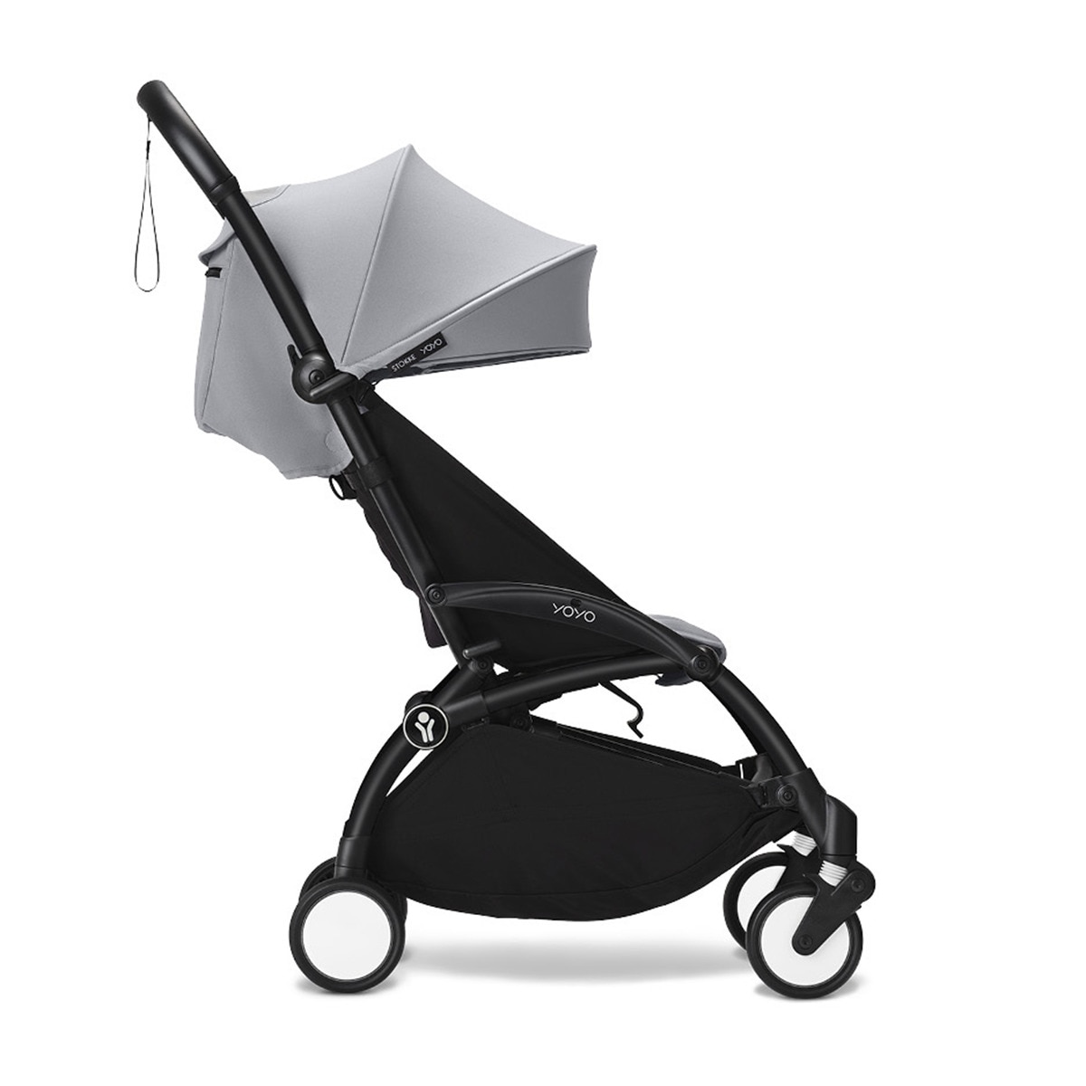 Silla de Paseo Stokke® YOYO³ con Chasis Negro y 6+ color pack Stone Gris-2