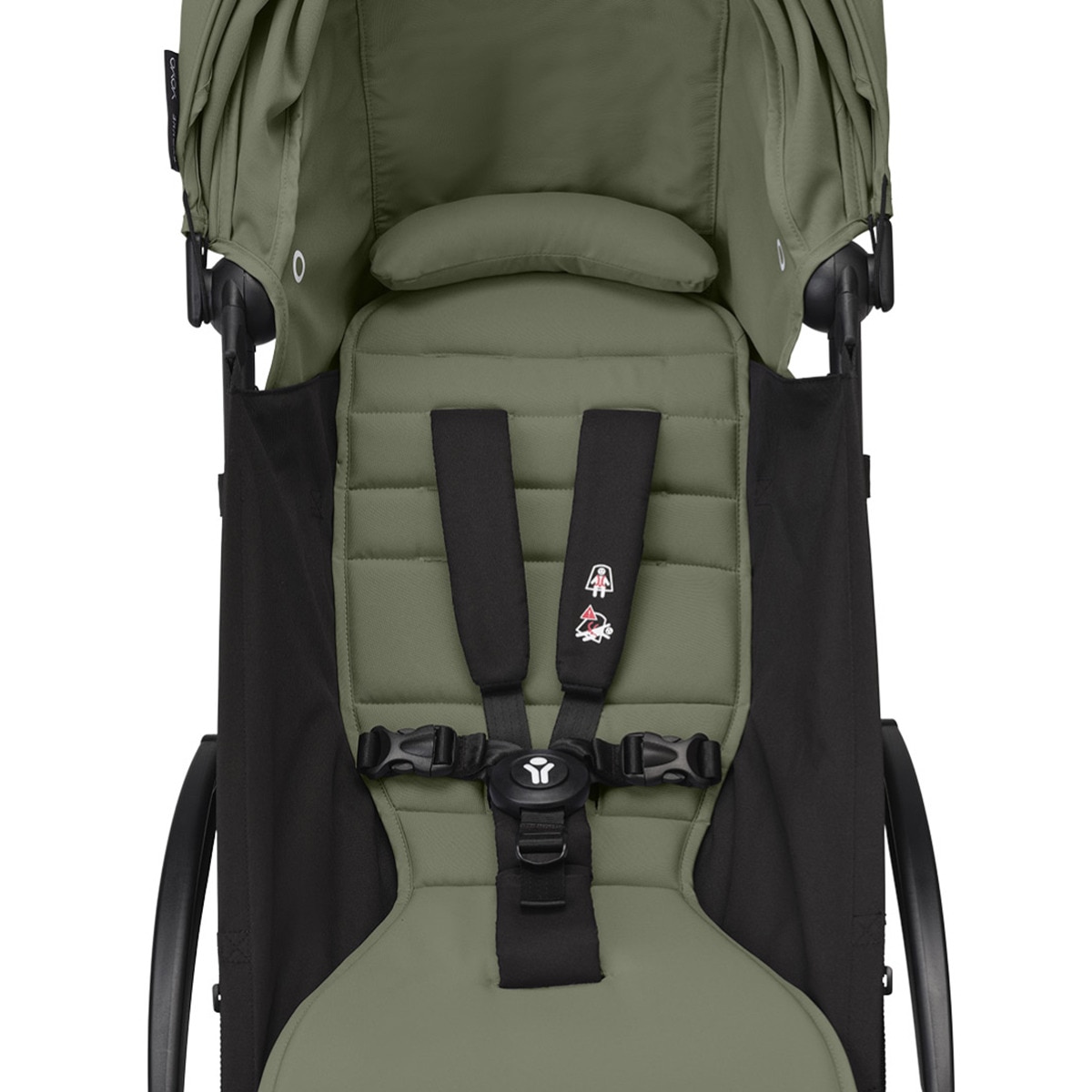 Carrinho de passeio Stokke® YOYO³ com chassis preto e pack de 6+ cores Verde azeitona Verde-4