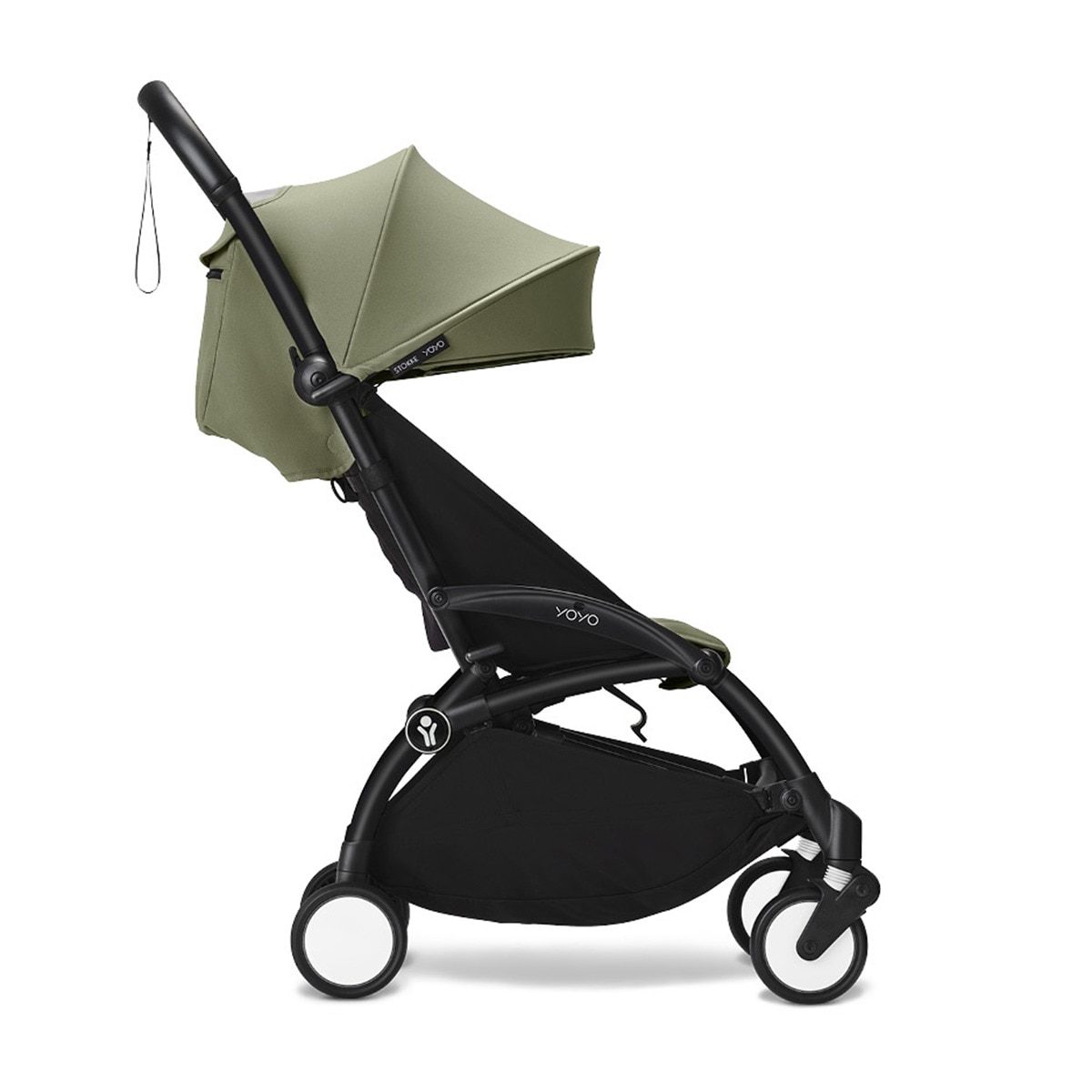 Carrinho de passeio Stokke® YOYO³ com chassis preto e pack de 6+ cores Verde azeitona Verde-2