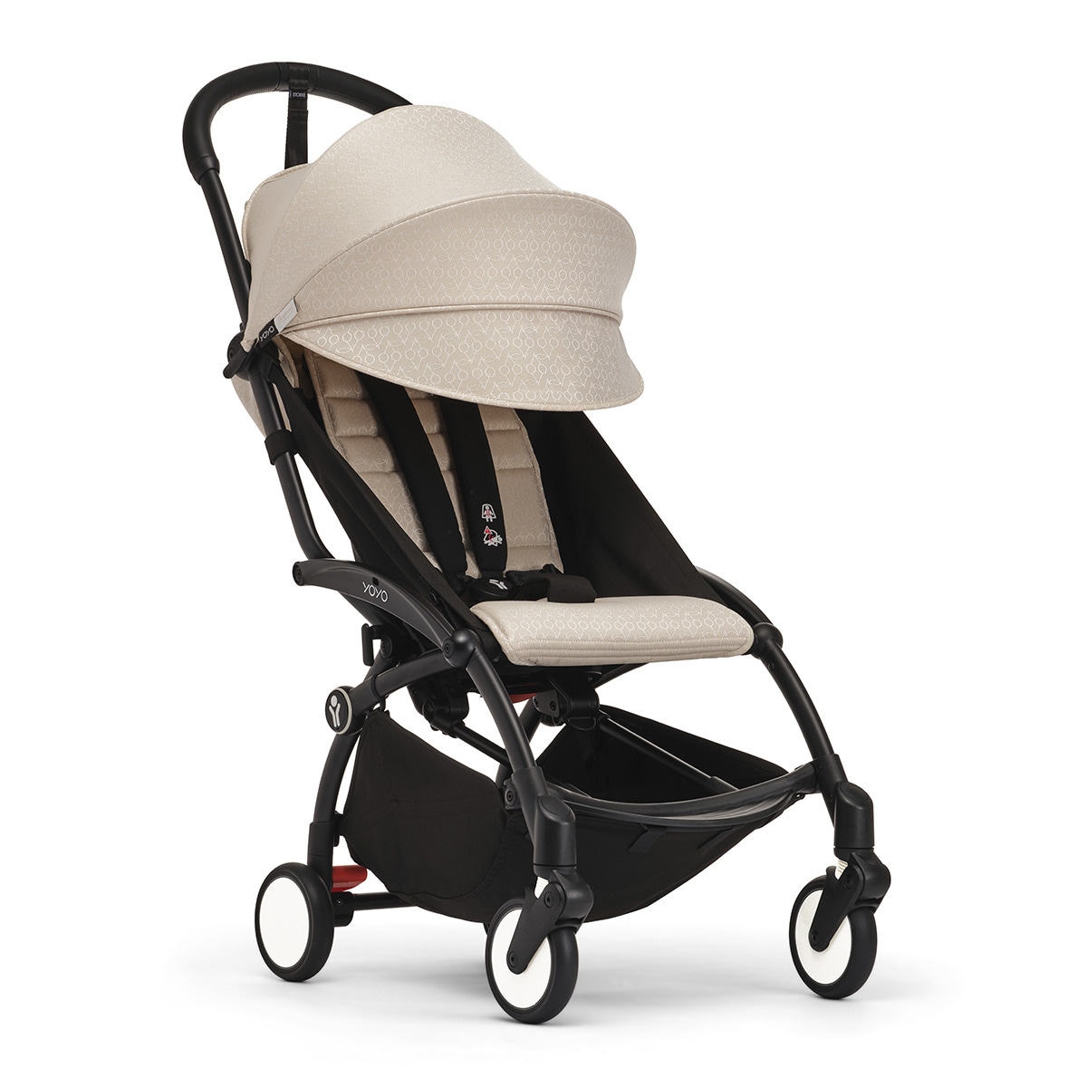 Imagem 0 de Carrinho de passeio Stokke® YOYO³ com chassis preto e pack de 6+ cores Bonpoint Beige