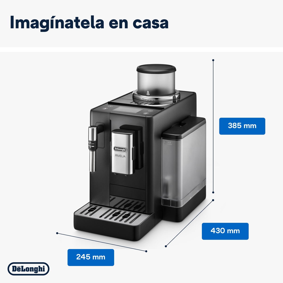 Cafetera Superautomática De'Longhi Rivelia EXAM440.35.B con 2 depósitos de café intercambiables Negro-7