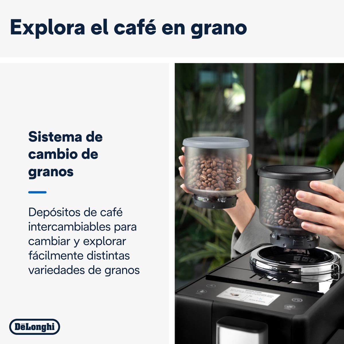 Cafetera Superautomática De'Longhi Rivelia EXAM440.35.B con 2 depósitos de café intercambiables Negro-4