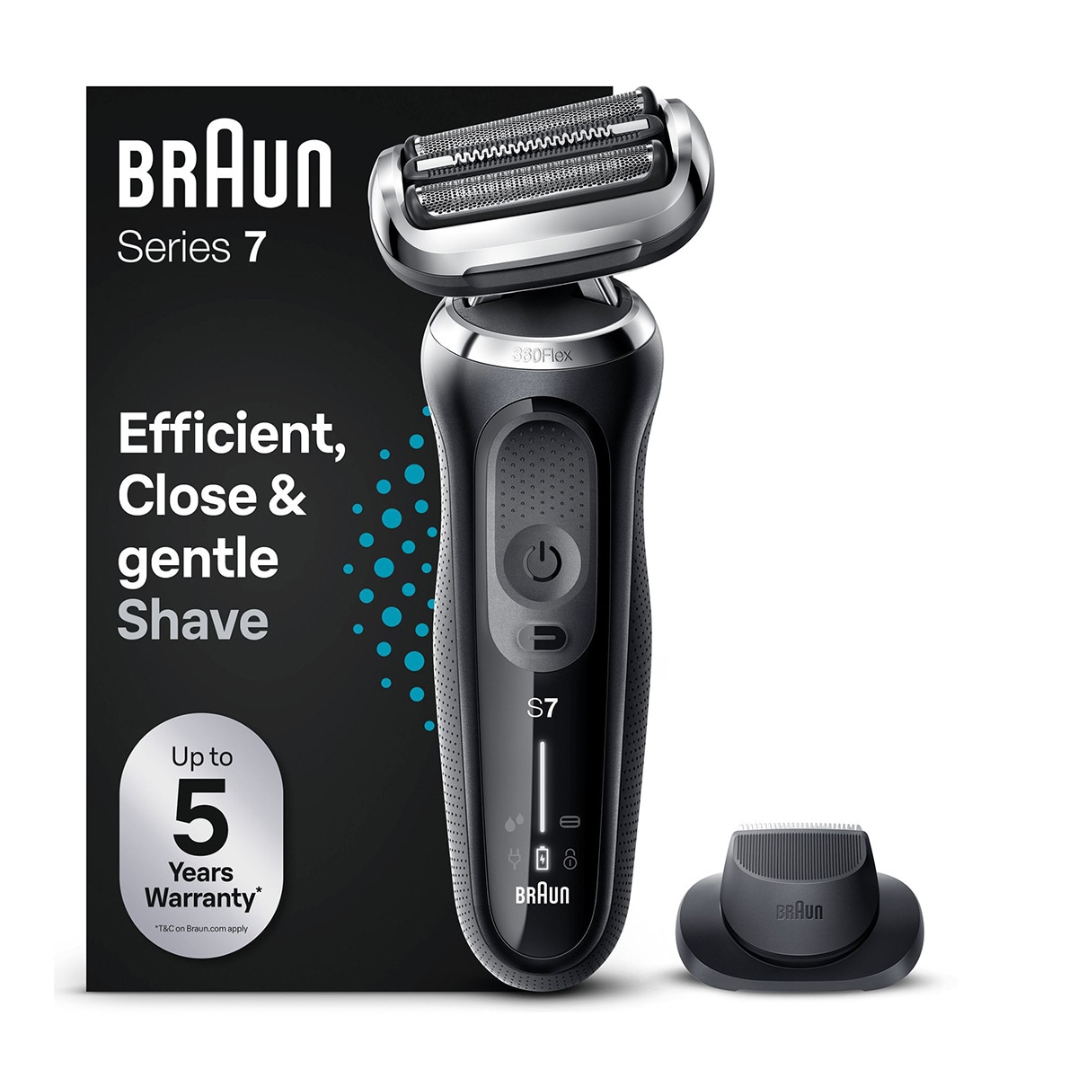 Máquina de Barbear Braun Series 7 71-N1200s 360° Flex, Utilização em Seco ou em Molhado, com Aparador de Precisão Preto-7