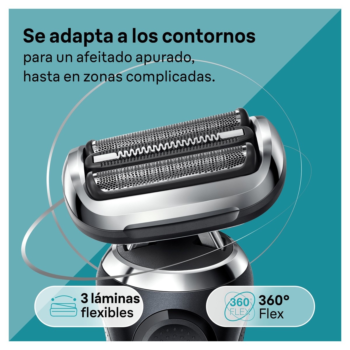 Máquina de Barbear Braun Series 7 71-N1200s 360° Flex, Utilização em Seco ou em Molhado, com Aparador de Precisão Preto-3