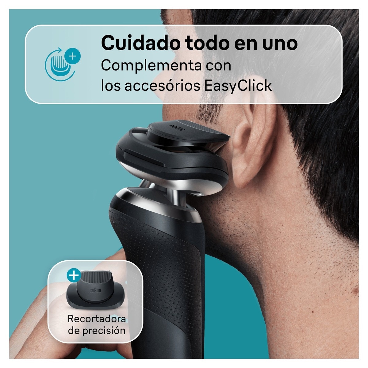 Máquina de Barbear Braun Series 7 71-N1200s 360° Flex, Utilização em Seco ou em Molhado, com Aparador de Precisão Preto-5