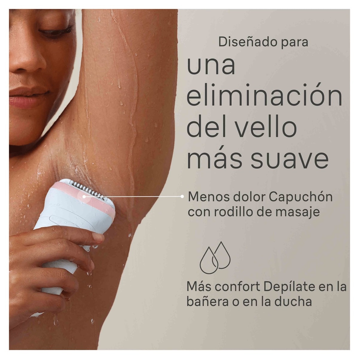Depiladora eléctrica Braun Silk-épil 7, inalámbrica, uso en seco y