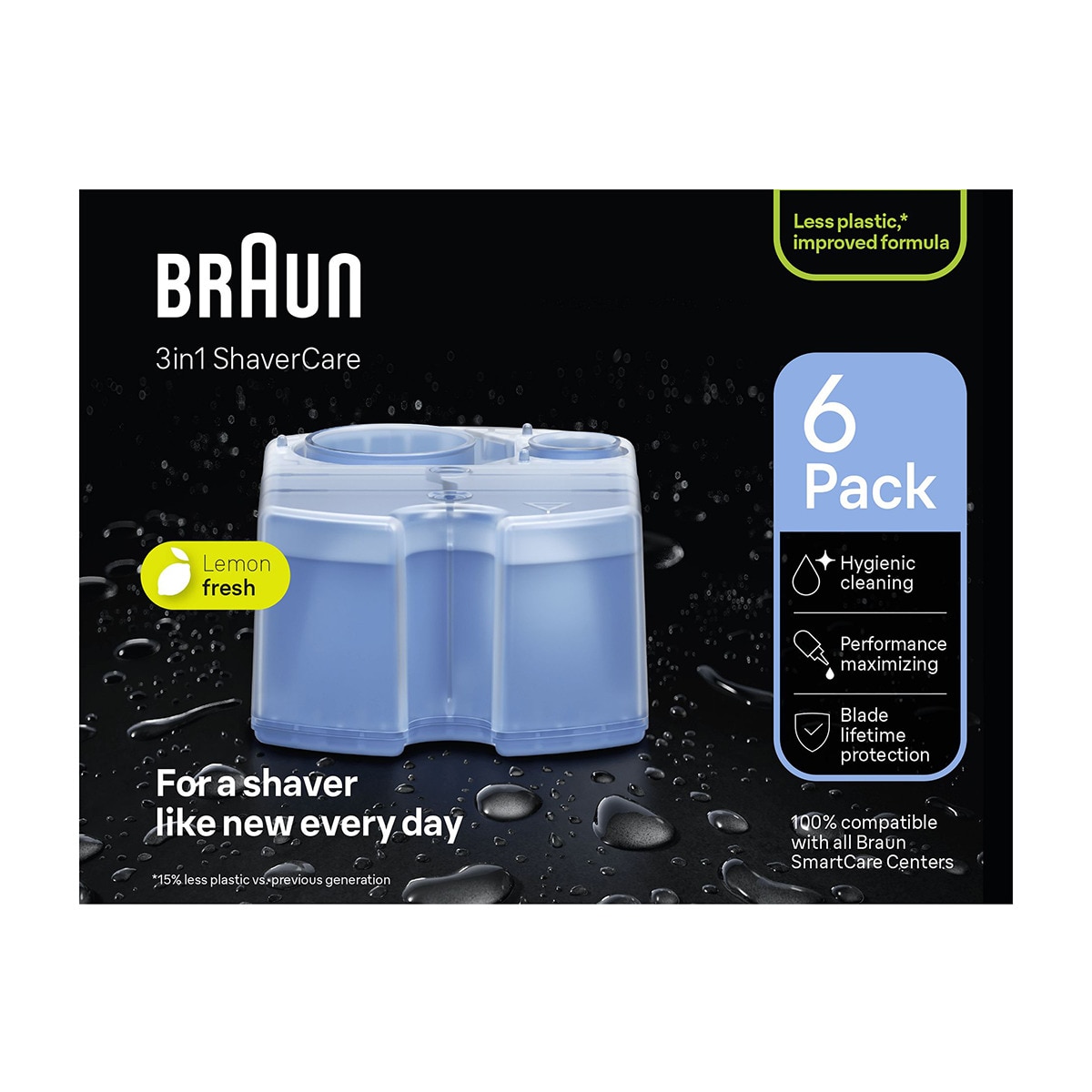 Pack 6 cartuchos de recambio para afeitadora Braun ShaverCare 3 en 1 7