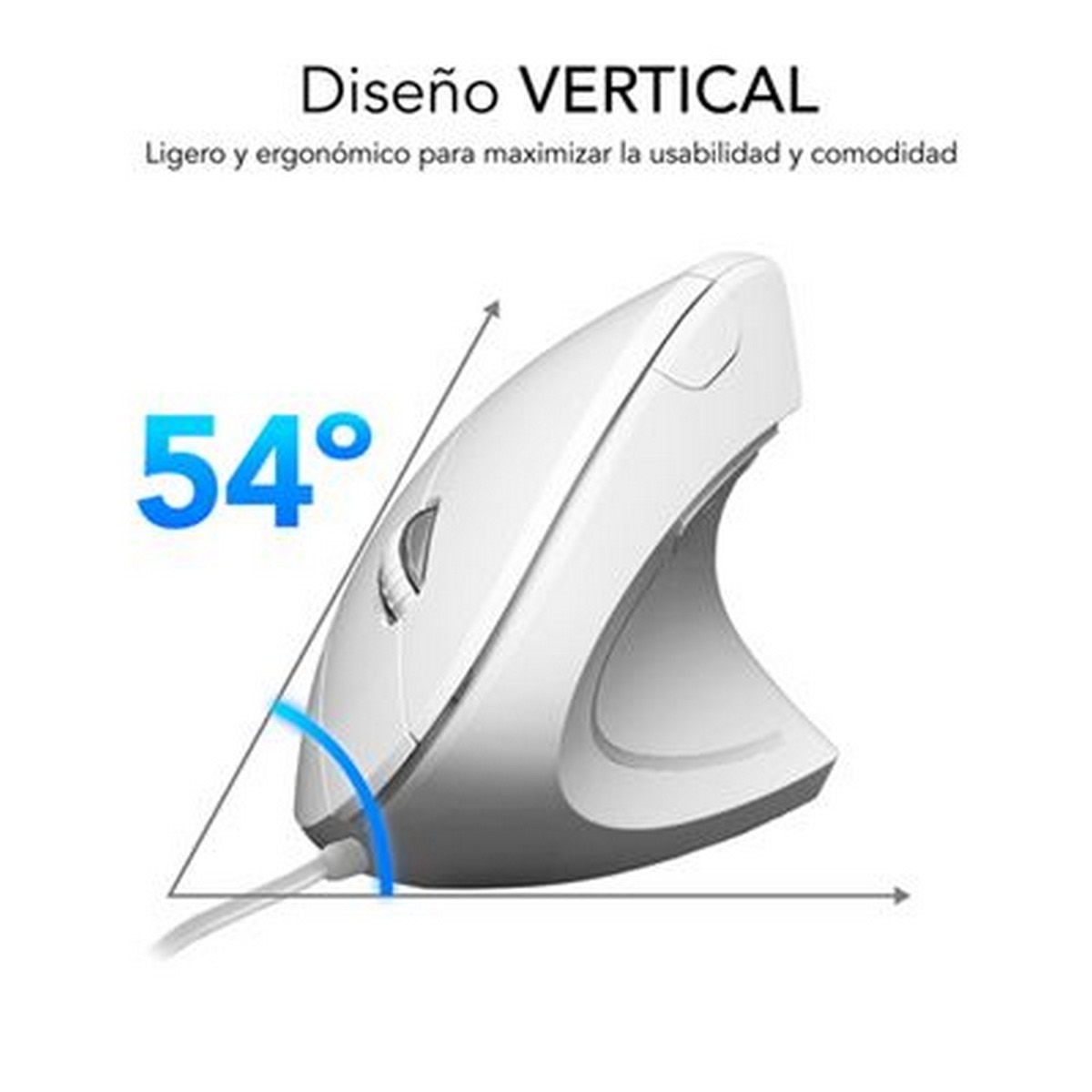 Rato Vertical com Fios Ergo Wired SUBBLIM - Branco 3