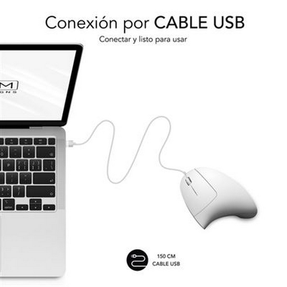 Rato Vertical com Fios Ergo Wired SUBBLIM - Branco 2