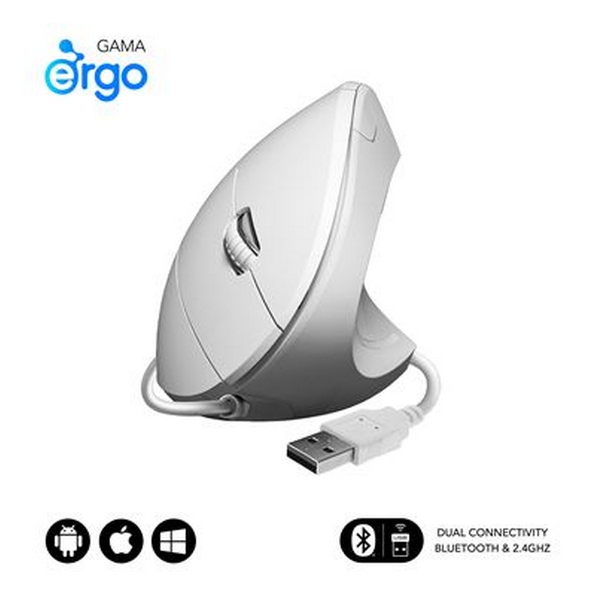 Rato Vertical com Fios Ergo Wired SUBBLIM - Branco 1