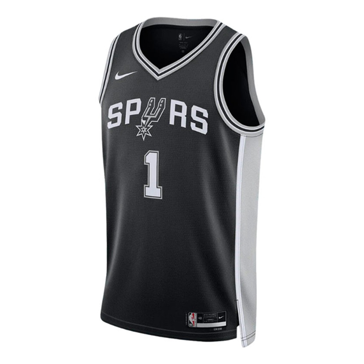T-shirt de Criança San Antonio Spurs Wembanyama Icon Edition Preto-1