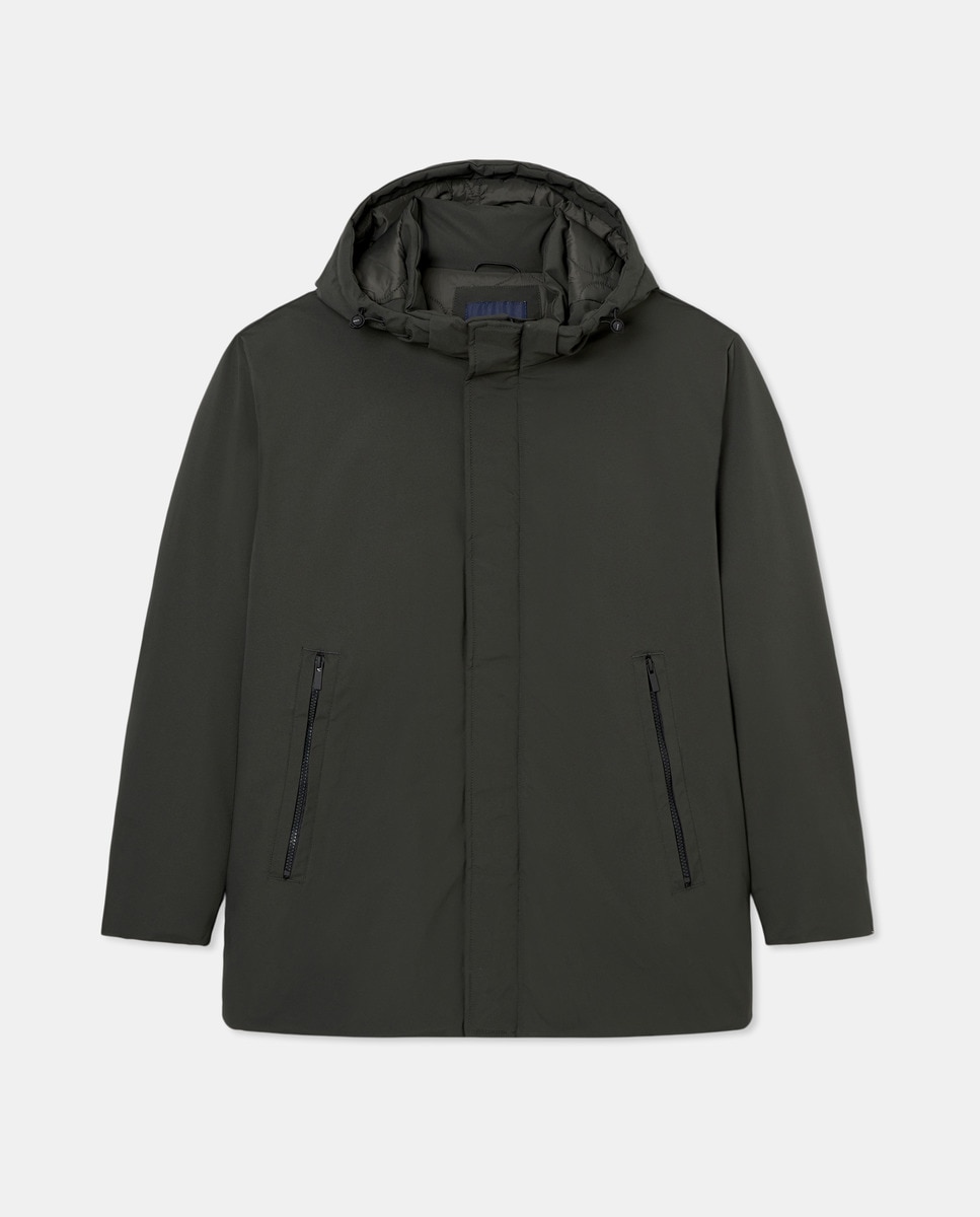 Parka Tamanhos Grandes com Capuz e Resistente à Água Musgo-4