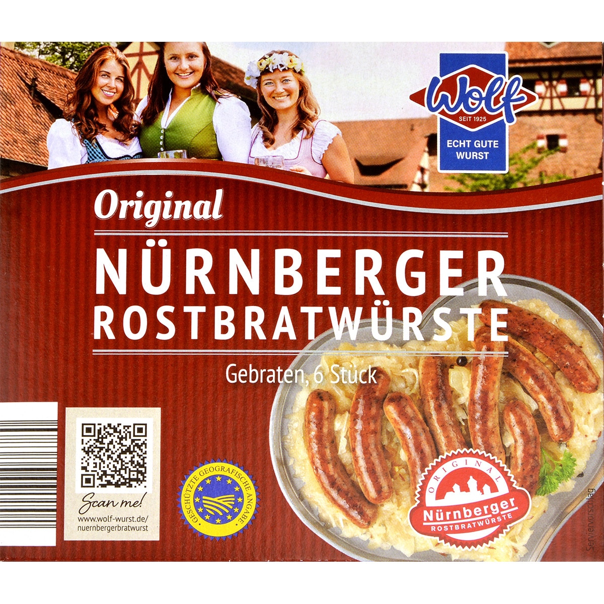 salchichas DOP Nuremberg envase 100 g neto escurrido