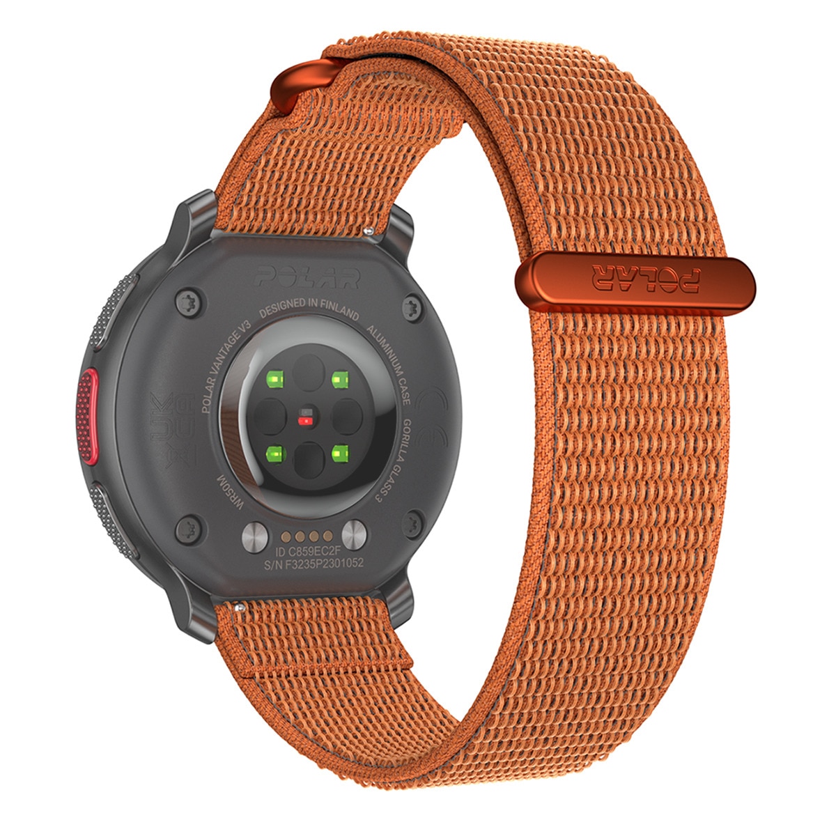 Bracelete para Relógio 22 mm em Nylon e Velcro M-L Laranja-3