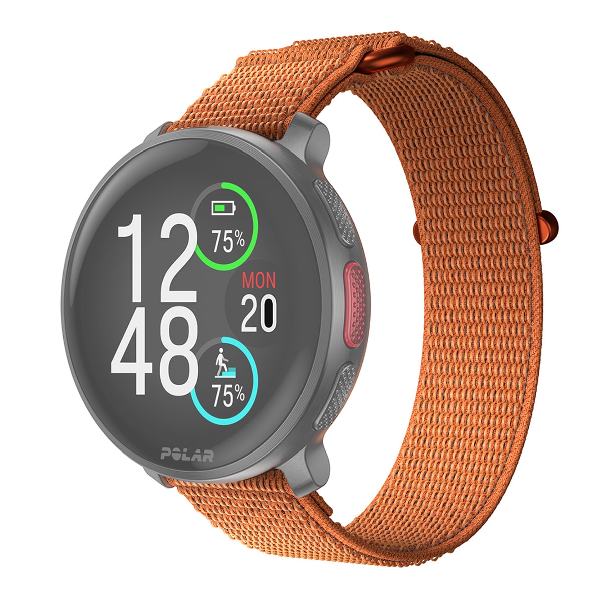 Bracelete para Relógio 22 mm em Nylon e Velcro M-L Laranja-4