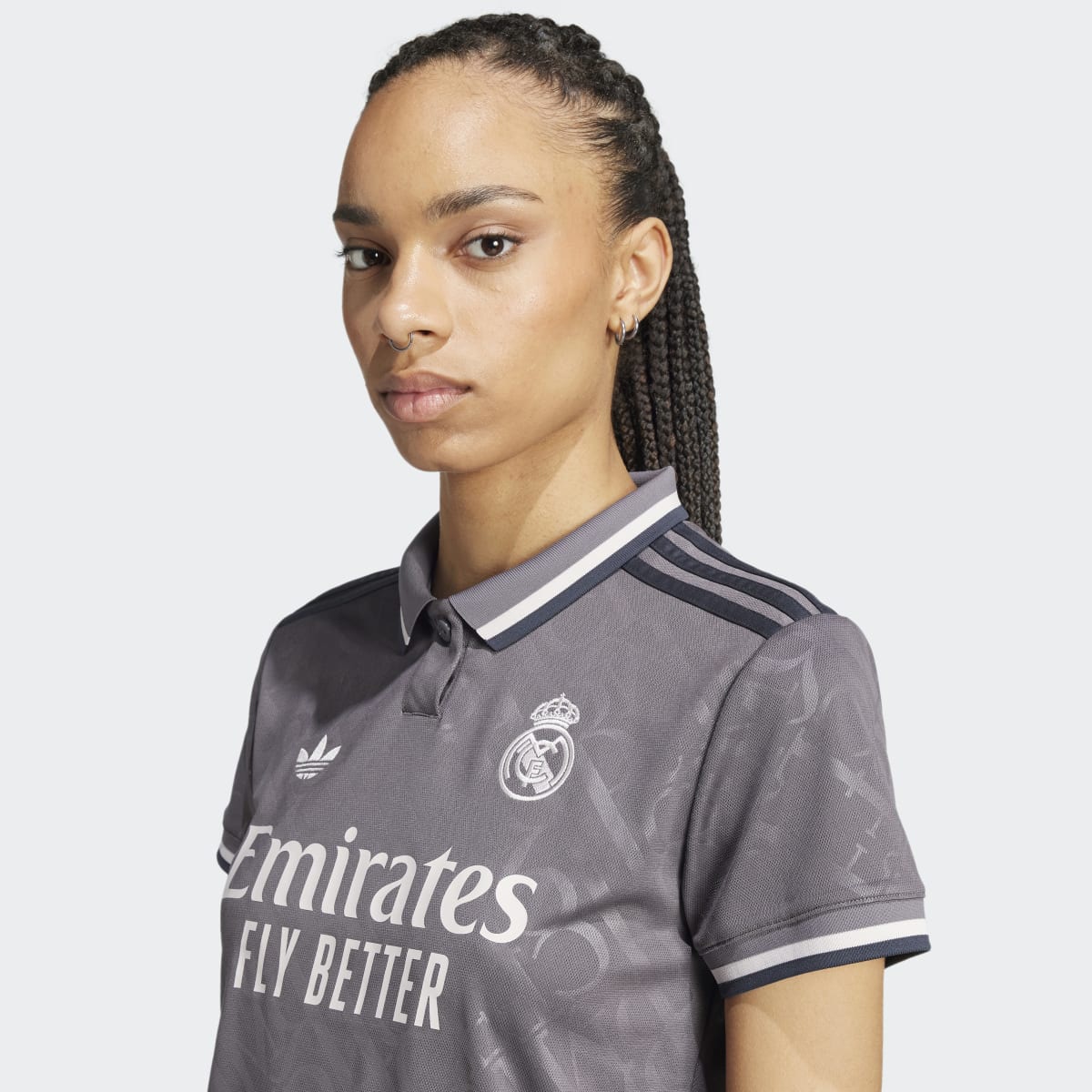T-shirt de Mulher 3.º Equipamento Real Madrid 24/25 Cinzento-3