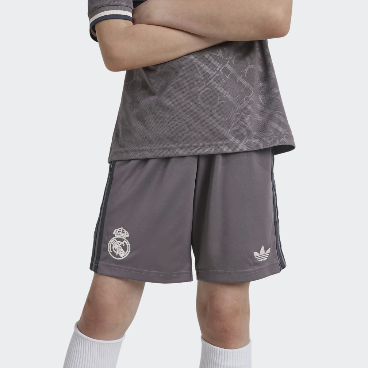 Calções de Criança 3.º Equipamento Real Madrid 24/25 Cinzento-1