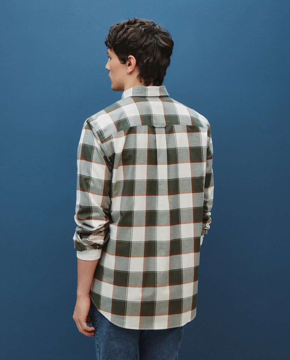 Camisa aos Quadrados Verde-3
