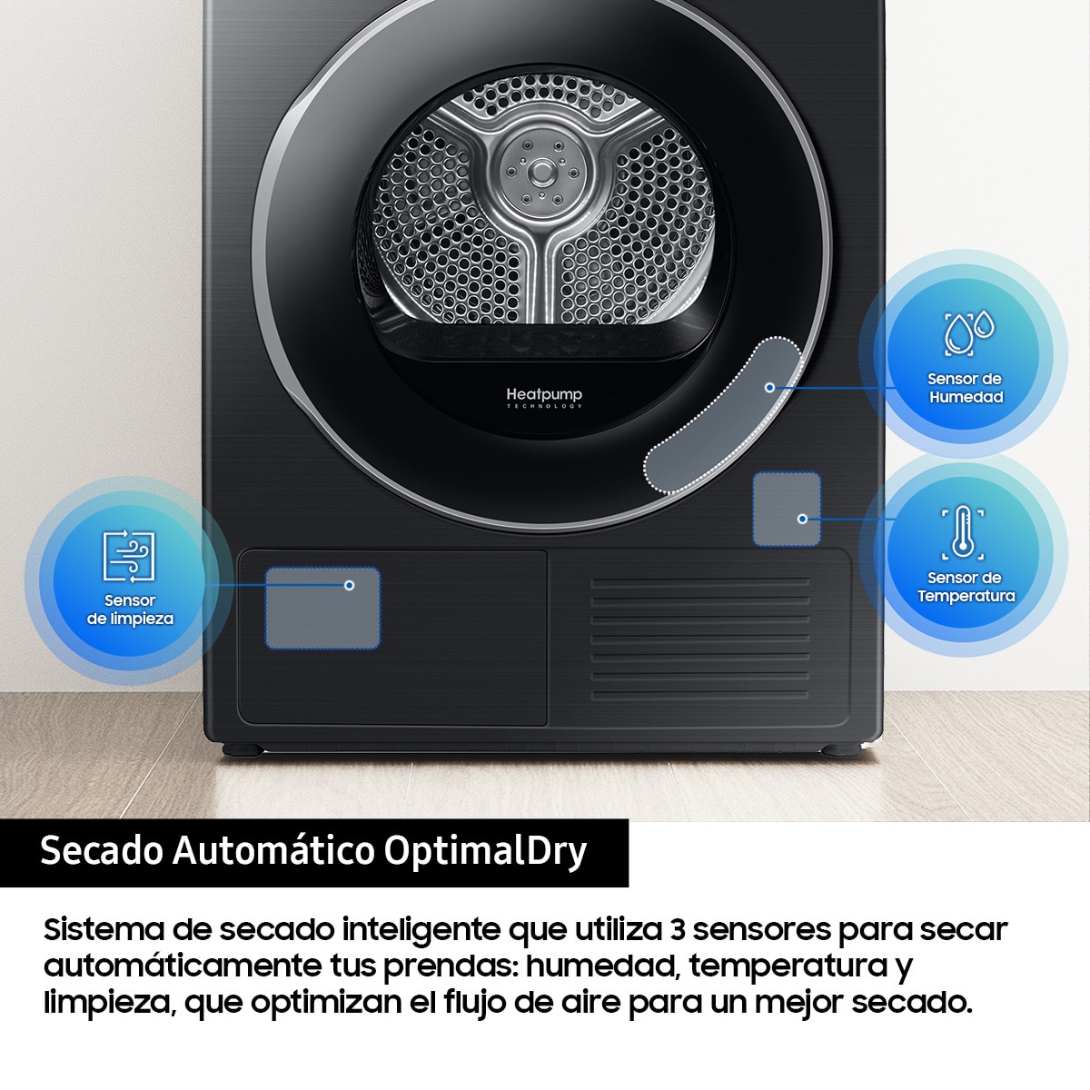 Secadora  AI Samsung 9kg Hygiene Care Clase C Negra DV90T6240LB/S3 Negro-6