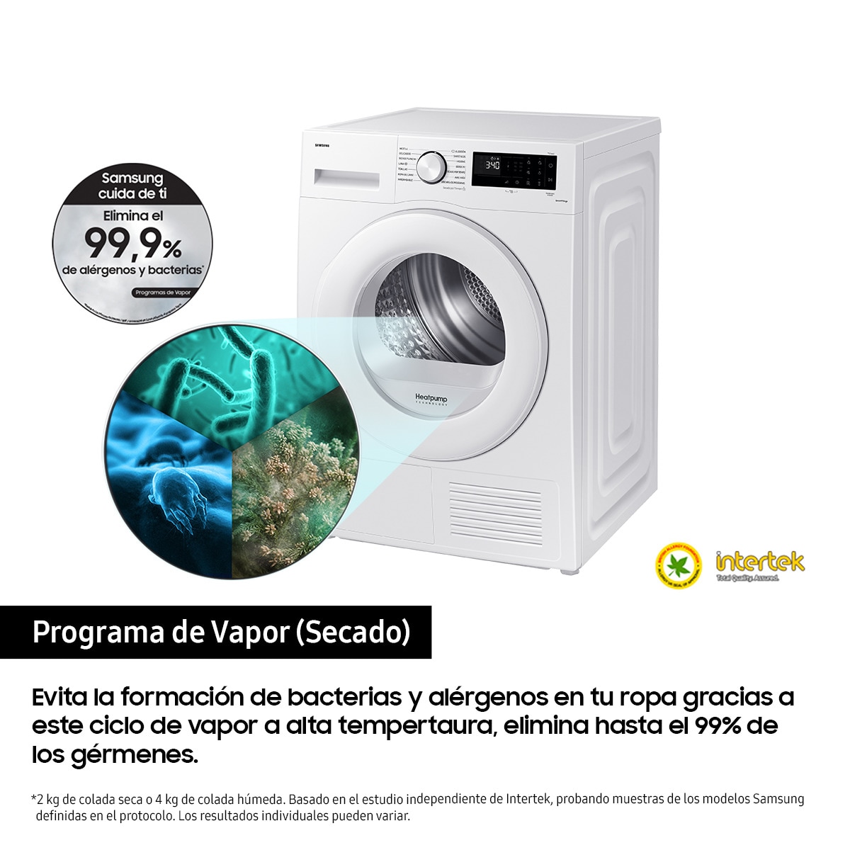 Secadora AI Samsung 9kg Hygiene Care Clase C Blanca DV90CGC2A0TEEC Blanco-6