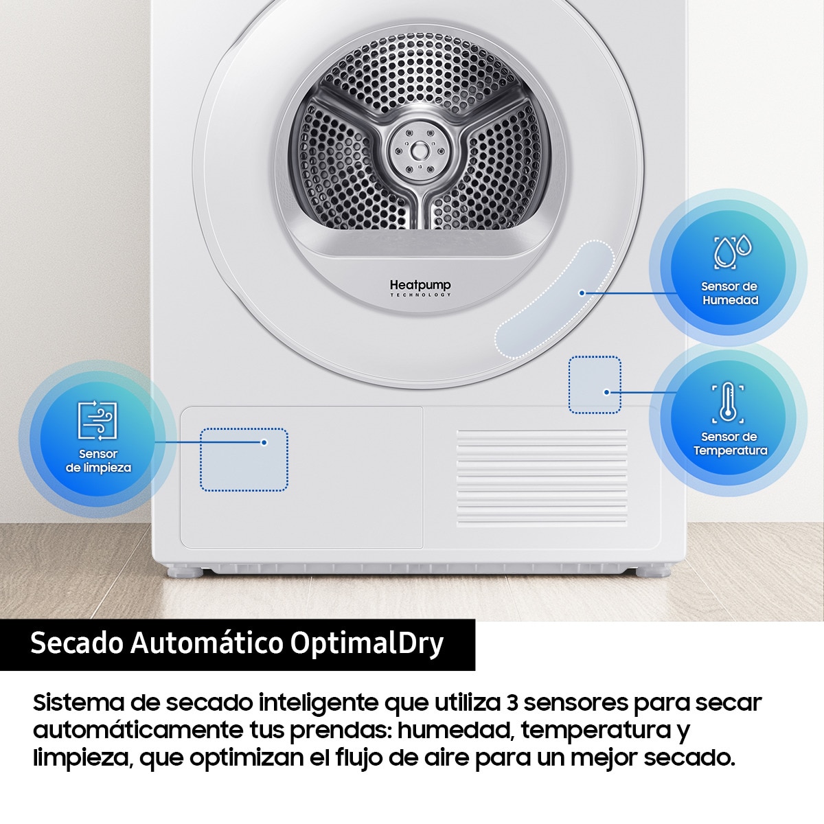 Secadora AI Samsung 9kg Hygiene Care Clase C Blanca DV90CGC2A0TEEC Blanco-7