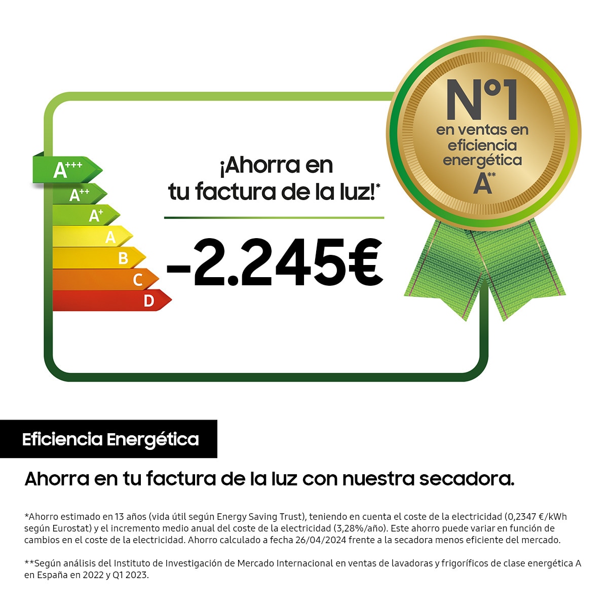 Secadora AI Samsung 9kg QuickDrive™ Clase C Blanca DV90BB7445GES3 Blanco-4