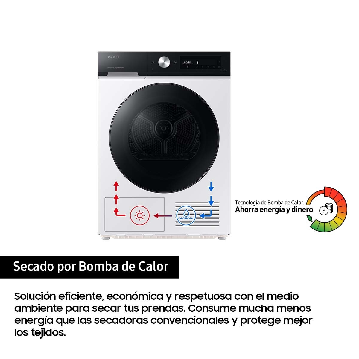 Secadora AI Samsung 9kg QuickDrive™ Clase C Blanca DV90BB7445GES3 Blanco-5