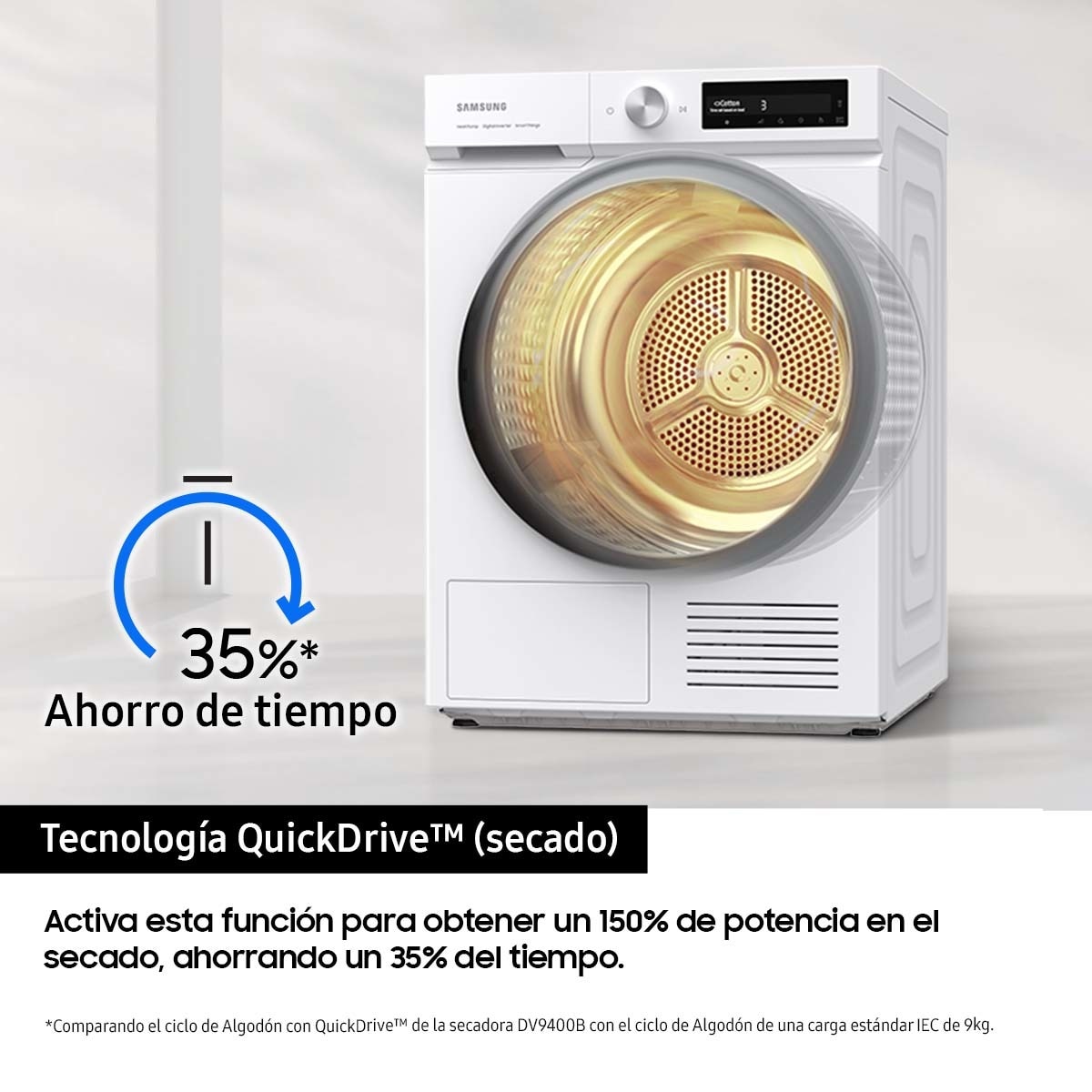 Secadora AI Samsung 9kg QuickDrive™ Clase C Blanca DV90BB7445GES3 Blanco-6