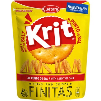 Finitas galletas saladas de aperitivo al punto de sal bolsa 150 g - Cuetara Krit