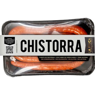 chistorra con carne de cerdo duroc y tripa natural sin gluten y sin lactosa bandeja 280 g - La Finca