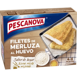 filetes de merluza rebozado al huevo estuche 400 g - Pescanova