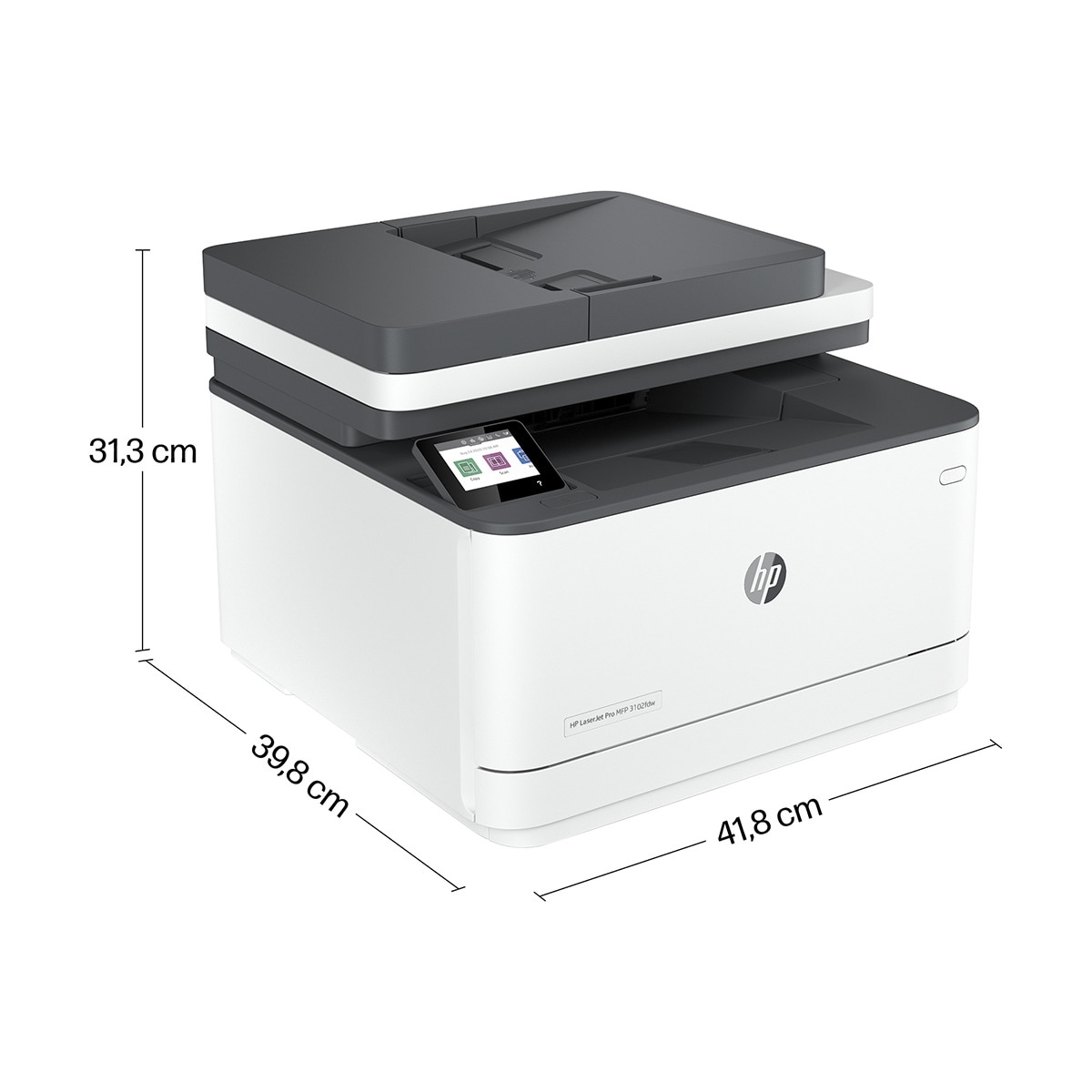 Impresora Multifunción HP LaserJet Pro MFP 3102fdw, Wi-Fi, Fax, compatible con Instant Ink Blanco-8