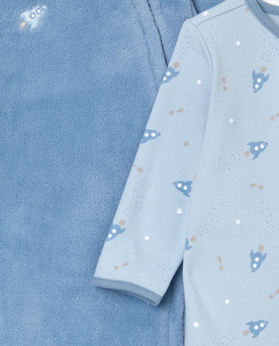 Pack de Dois Babygrows de Bebé com Estampado Azul-3