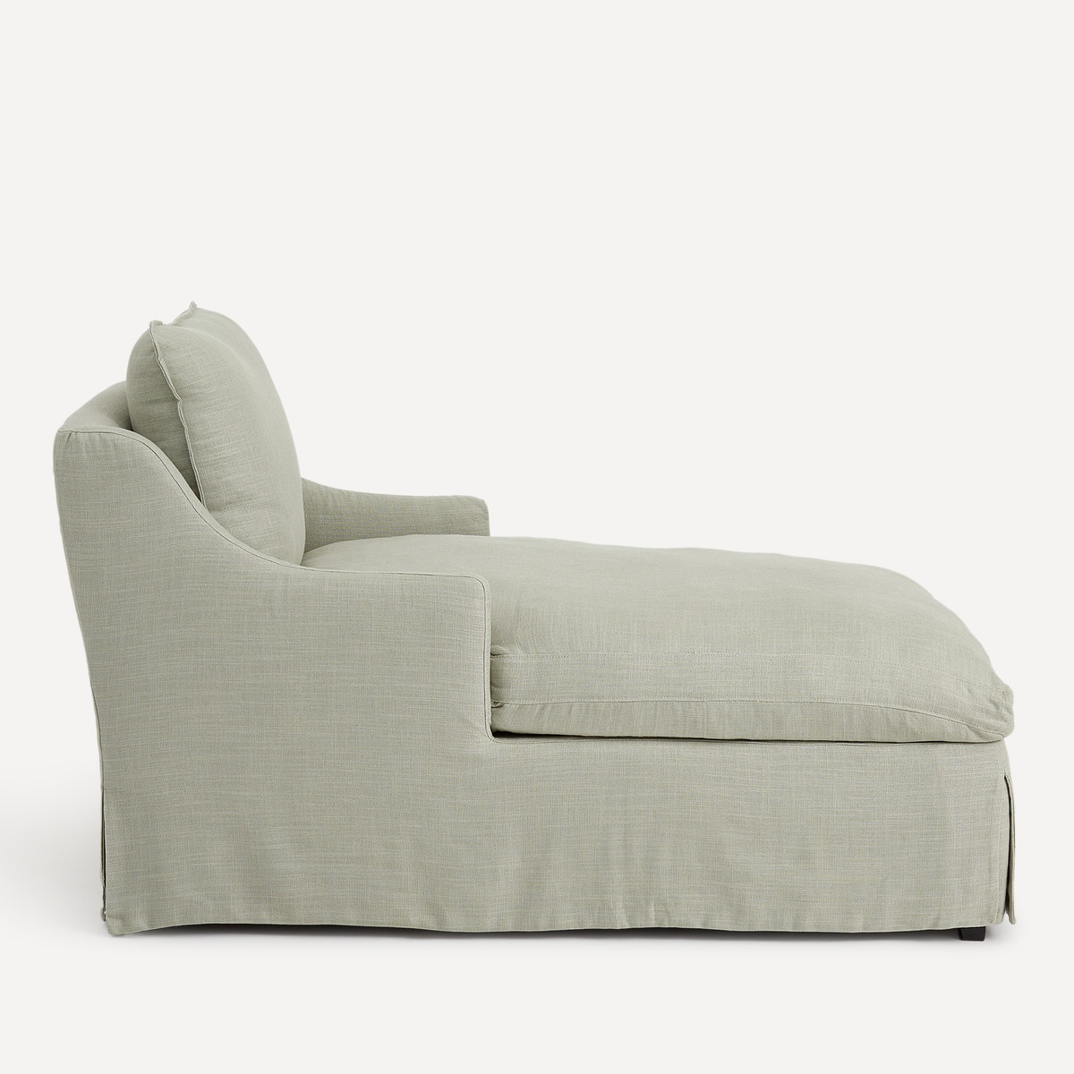 Chaise longue estofada em linho Hampton Pedra-3