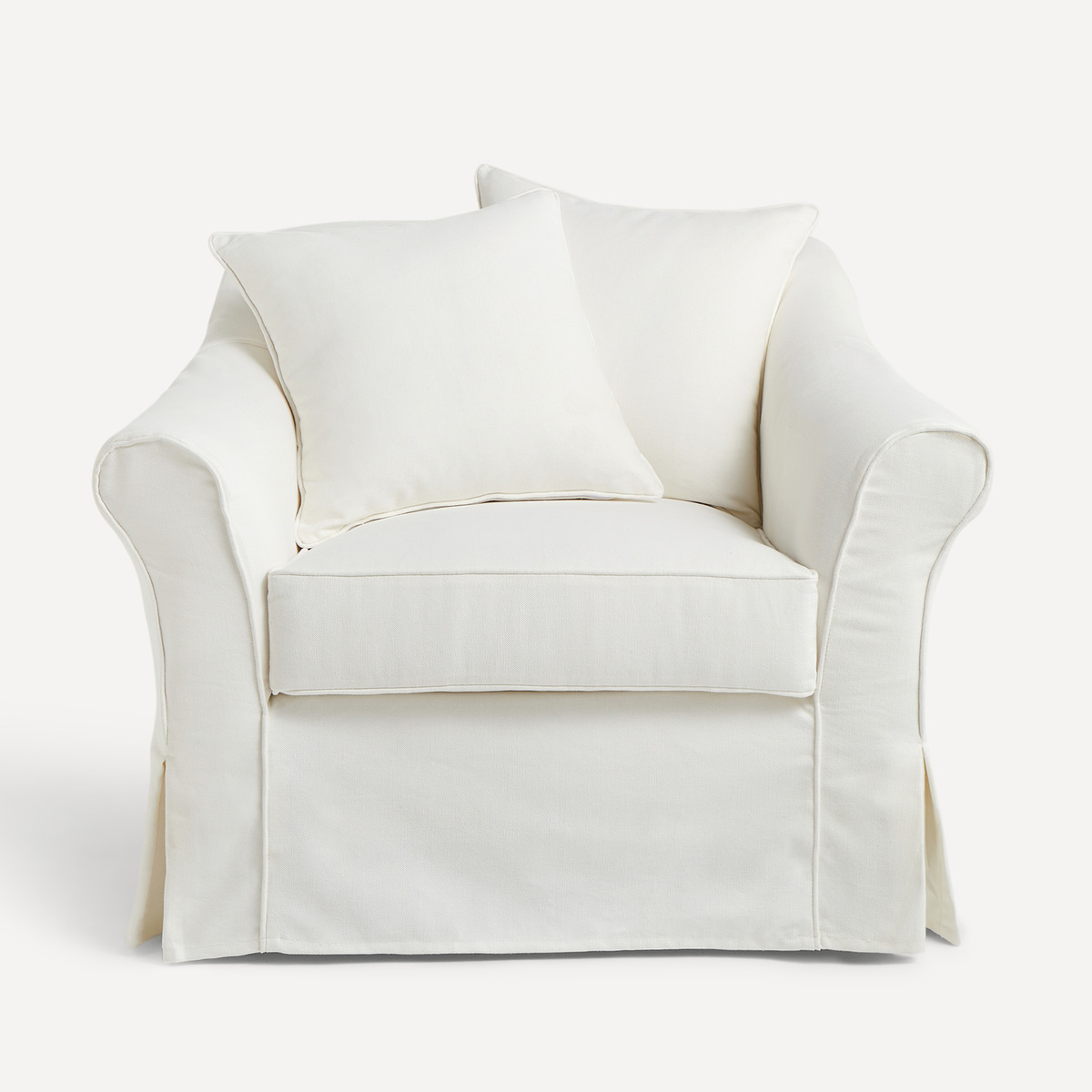Sillón desenfundable en algodón y lino Menorca El Corte Inglés Blanco-2