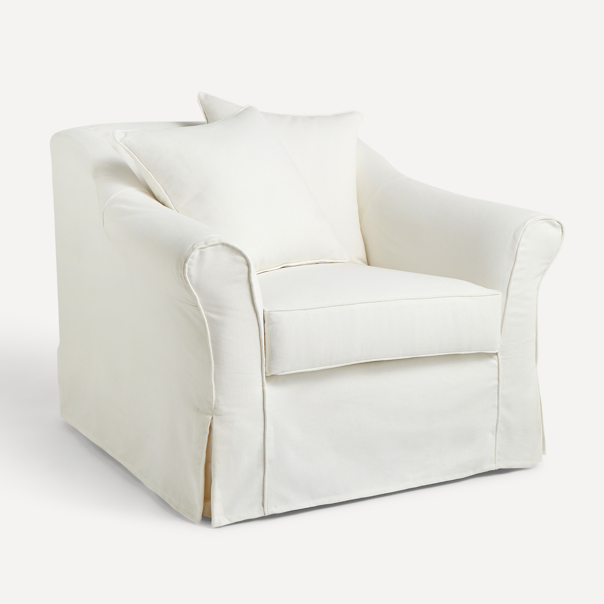 Sillón desenfundable en algodón y lino Menorca El Corte Inglés Blanco-1