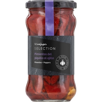 pimientos del piquillo enteros al ajillo frasco 290 g neto escurrido - El Corte Ingles Selection