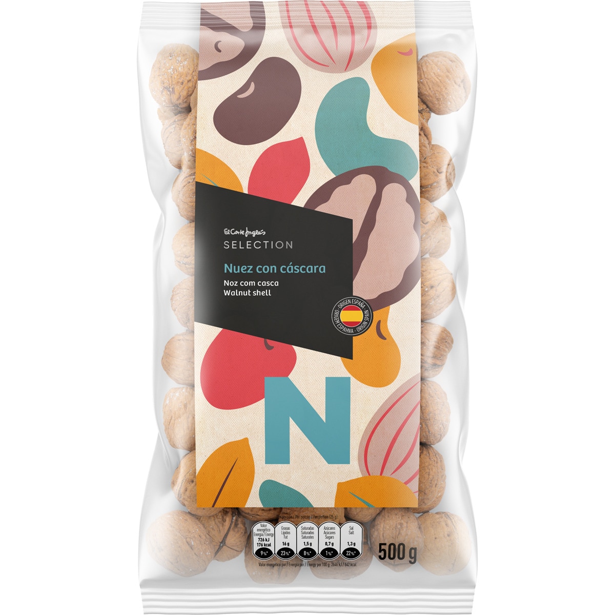 nueces con cáscara bolsa 500 g