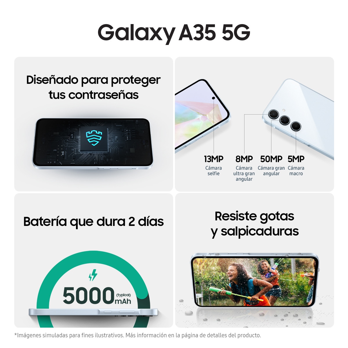 Samsung Galaxy A35 5G, 128GB + 6GB móvil libre Eclipse-5