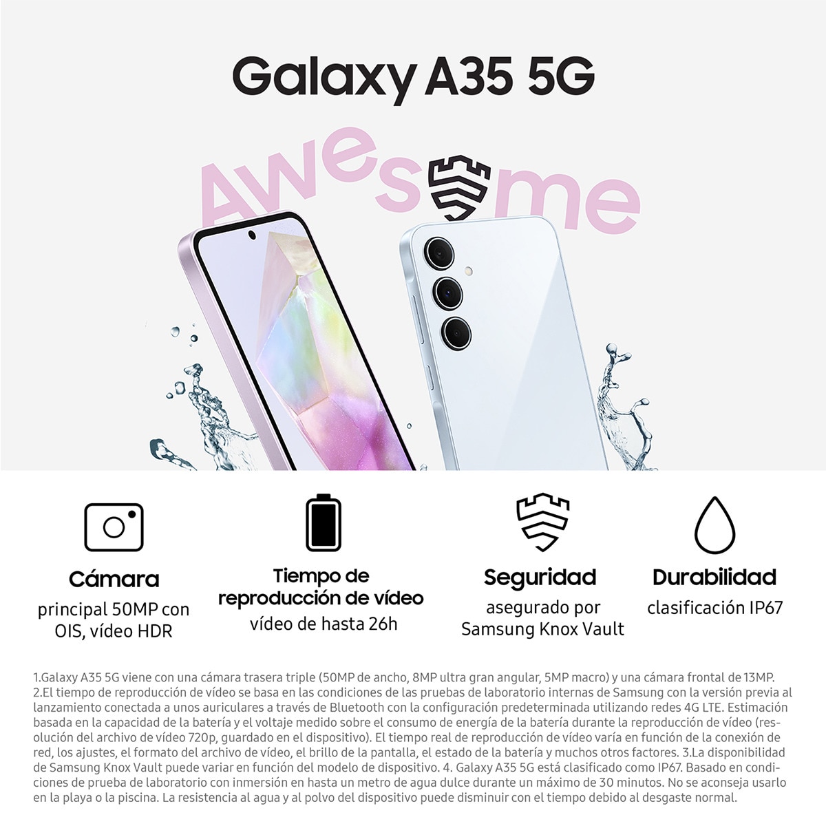 Samsung Galaxy A35 5G, 128GB + 6GB móvil libre Eclipse-4