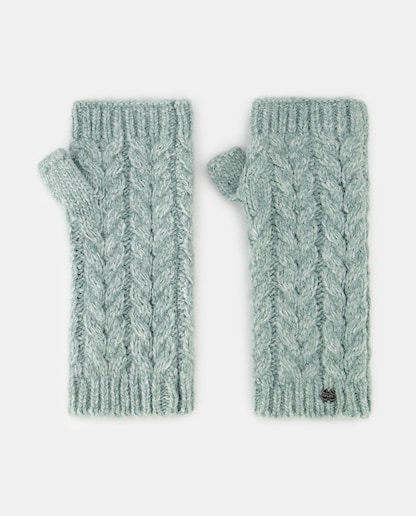 Imagen 0 de Mitones de punto trenzado en turquesa